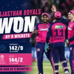 Rajasthan Royals Won by 8 Wickets