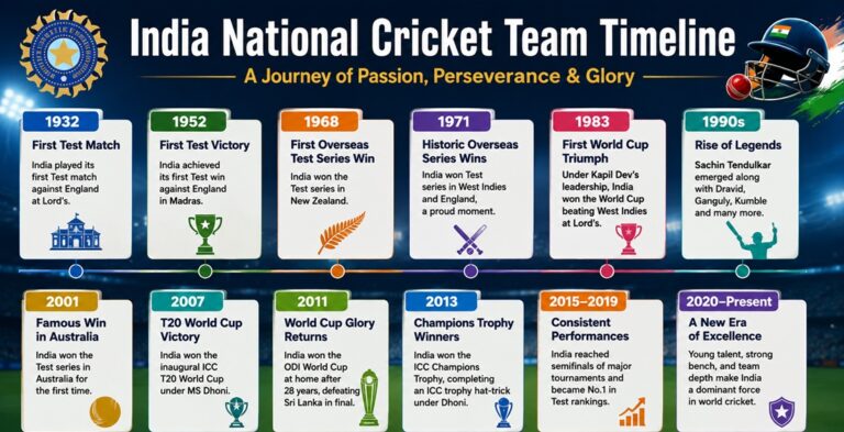 India National Cricket Team Timeline