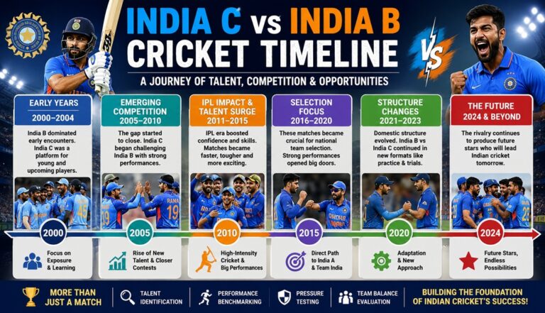 India C vs India B Cricket Timeline