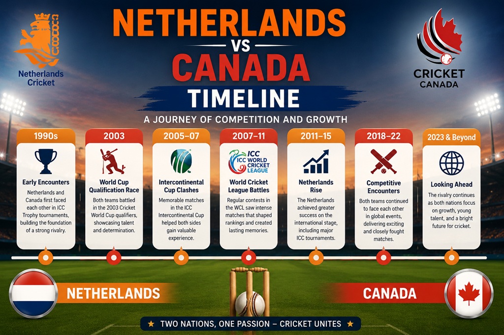 Netherlands vs Canada Timeline