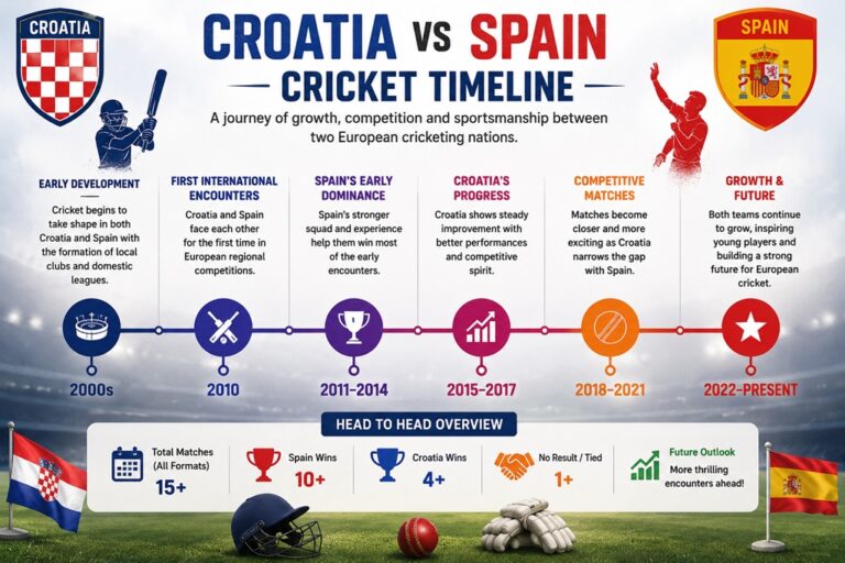 Croatia vs Spain Cricket Timeline