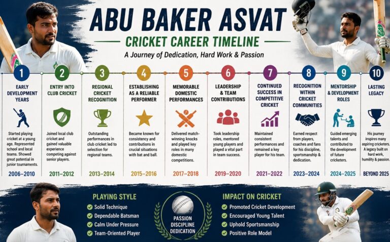 Abu Baker Asvat Cricket Career Timeline