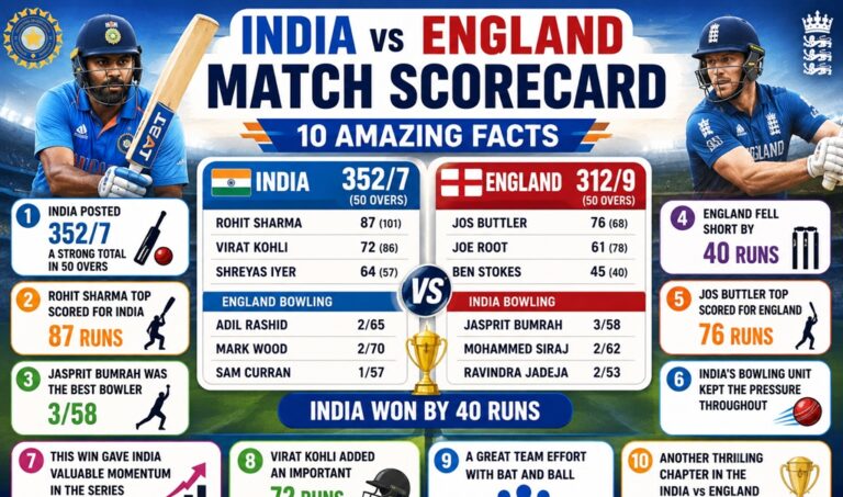 India vs England Match Scorecard