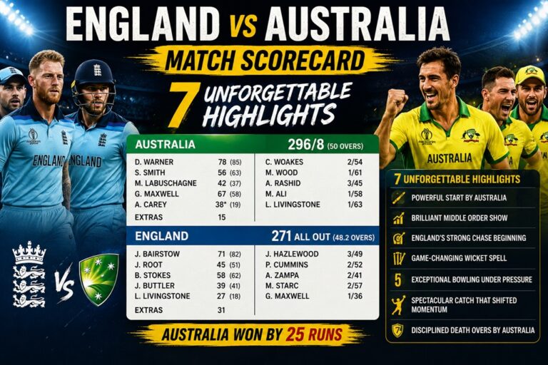 England vs Australia Match Scorecard