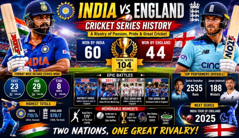 India vs England Cricket Series History