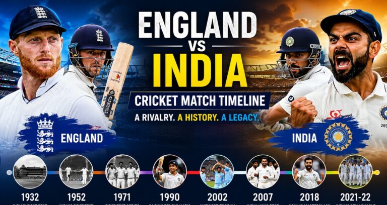 England vs India Cricket Match Timeline