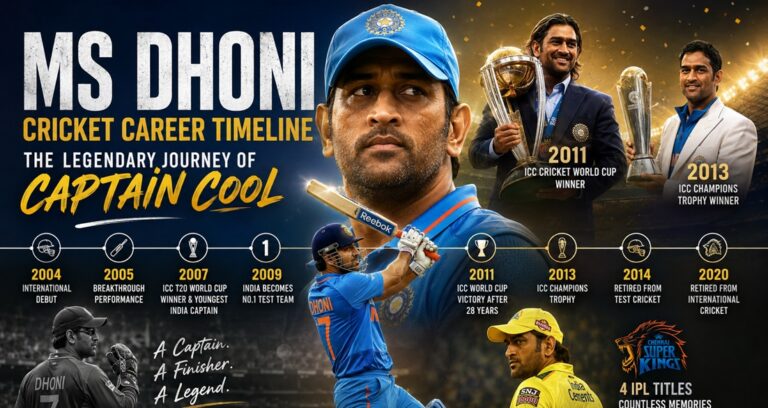 MS Dhoni Cricket Career Timeline