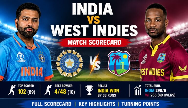 India vs West Indies Match Scorecard